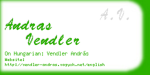 andras vendler business card
